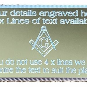 (MP15) Personalised 60 Mm X 35 Mm Gold Masonic Crest & G Case Name Plate